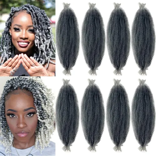 Vista 21 de Cabello para trenzas Marley Twist, Cabello Afro Twist Elástico de 12 Pulgadas, Cabello Twist Cubano Rojo, 8 Paquetes de Cabello Spring Twist Kinky