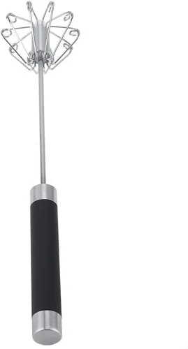 Vista 6 de Fdit Mezclador giratorio de cocina de acero inoxidable con globo batidor de huevos batidor para batir crema de leche manual Batidor de batidor
