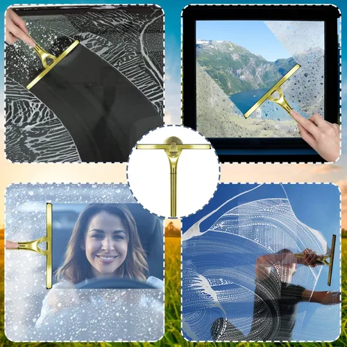 Vista 6 de Escobilla de ducha de acero inoxidable para todo uso Espejo/ventana/rascador de limpiaparabrisas de cristal