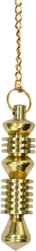 Vista 21 de Péndulos de metal curativos de Amazing Gemstone para adivinación, cúpula dorada de acero de cobre de alta energía, péndulo de bronce, péndulos
