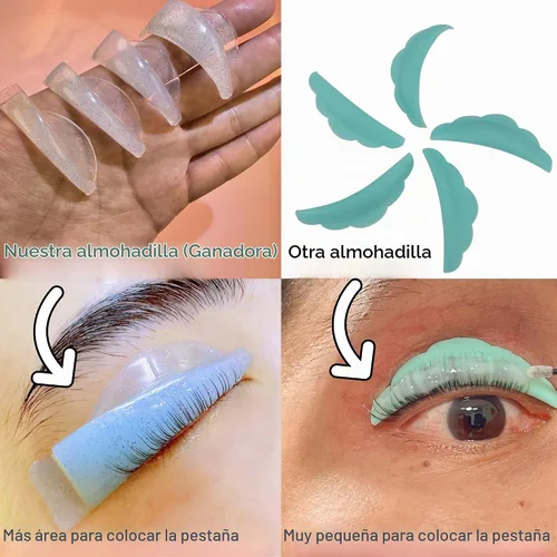 Vista 3 de Protectores de elevación de pestañas, rizo C, almohadilla de elevación rápida, protector de pestañas de elevación rápida, varillas permanentes