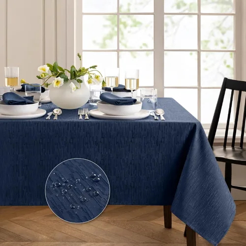 Vista 34 de Elrene Home Fashions - Servilletas Continentales de Textura Sólida Resistente al Agua y a las Manchas, Juego de 4, Negro