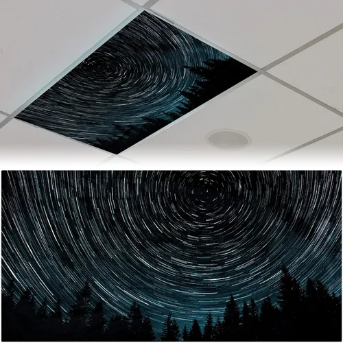 Vista 7 de Patelai Cubierta de luz fluorescente de tela de 4 x 2 pies para techo, aula, pantalla magnética para cubículo con 10 imanes, filtros de luz