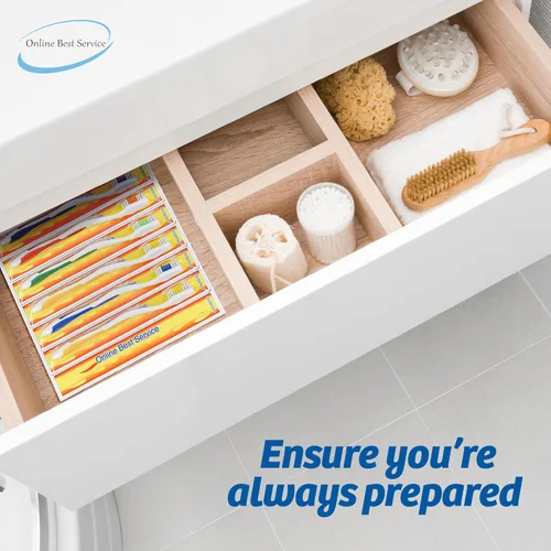 Vista 7 de 100 cepillos de dientes estándar clásicos, medio suave, con envoltura individual