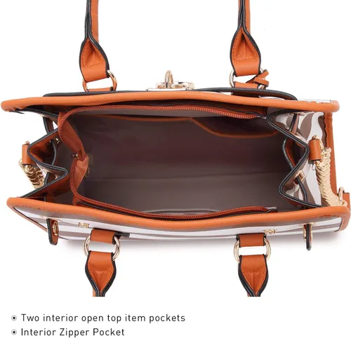 Vista 5 de Dasein - Bolso de mano para mujer, con asa superior, bolsa de hombro, bolsa de trabajo, 2 unidades.