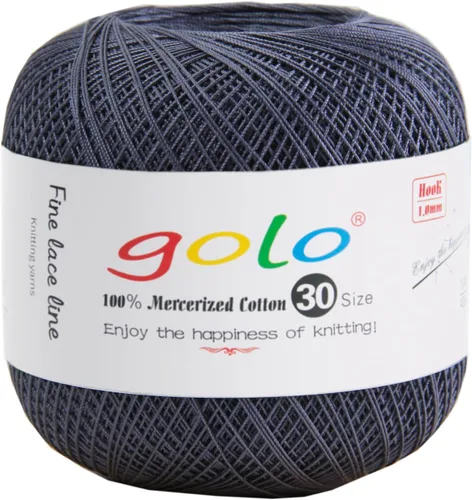 Vista 106 de Golo 3 bolas de hilo de ganchillo tamaño 30, hilo de bordar y lana para tejer a mano para calados 045