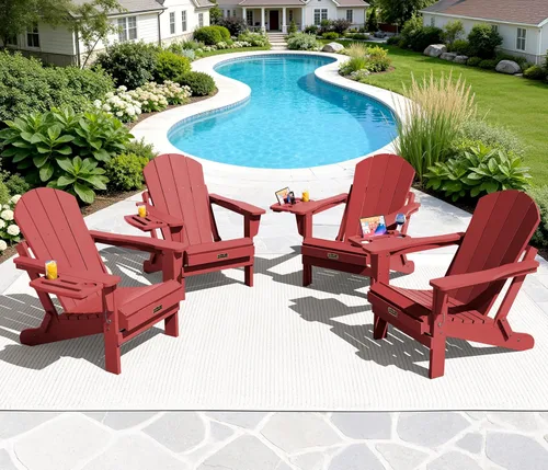 Vista 54 de SERWALL Silla Adirondack plegable resistente a la intemperie, sillas de patio al aire libre, sillas Adirondack pintadas, juego de 2, color azul Aruba