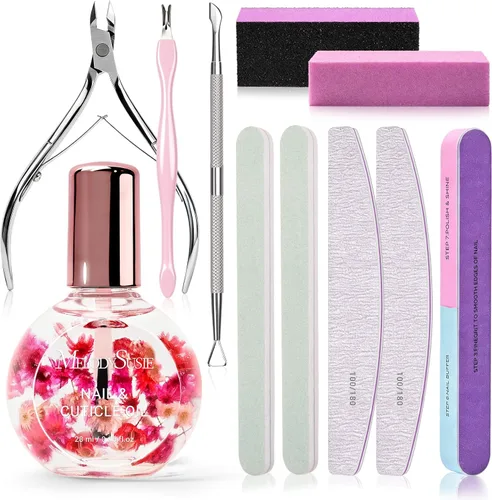 Vista 9 de MelodySusie Kit removedor de cutículas, crema removedor de cutículas de 0.8 fl oz y aceite de cutícula, empujador de recortador de cutículas, lima