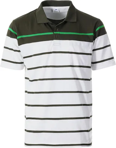 Vista 26 de Gioberti Polo de contraste de rayas dobles para hombre con bolsillo - tinte de hilo 9328b - Gris Con Logo Delfín