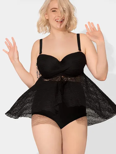 Vista 4 de Smart and Sexy Top de natación con volantes y volantes para mujer SA623