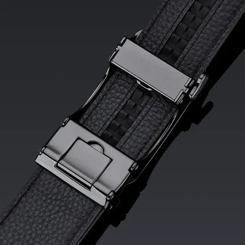 Vista 6 de VANNANBA Cinturón para hombre, cinturón de trinquete de moda de cuero genuino para hombres. Tamaño ajustable