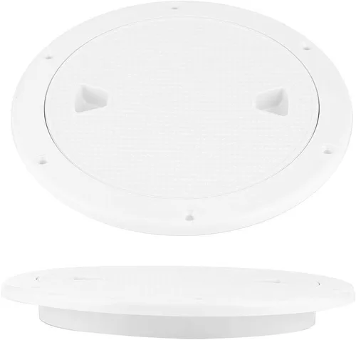Vista 4 de Escotilla de inspección antideslizante circular blanca de 9.84 pulgadas con cubierta desmontable antibarco placa de reemplazo Tempress barco