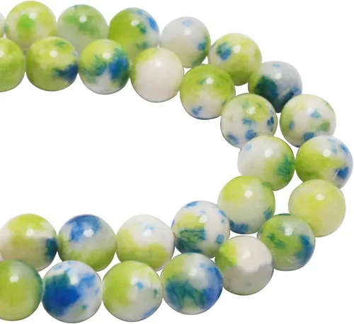 Vista 8 de Cuentas de piedras preciosas naturales de jade persa de 0.315 pulgadas, cuentas sueltas y redondas de cristal para collares, pulseras y fabricación