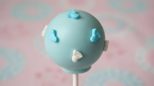 Vista 9 de NCS Golosinas comestibles azules y blancas con forma de pies de bebé, 8 onzas