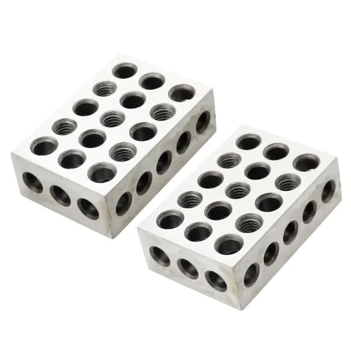 Vista 2 de Nakkaa Juego de Bloques de Ultra Precisión 1-2-3 con Tornillo Par Emparejado 23 Agujeros .0001" Escuadra Acero Endurecido Bloques de 1"x2"x3" Juego