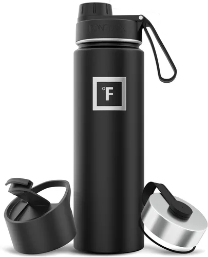 Vista 20 de IRON °FLASK - Botella deportiva de 14, 18, 22, 32, 40, 64 o 128 onzas, 3 tapas (boquilla), acero inoxidable aislado al vacío, doble pared moderna