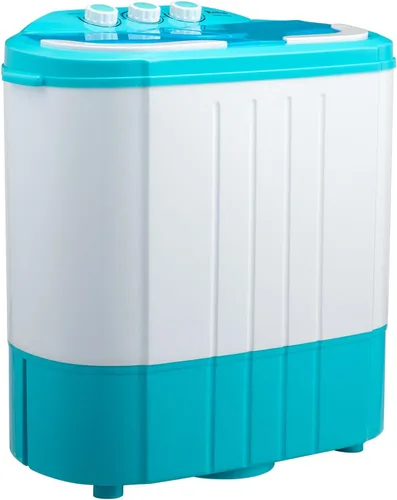 Vista 2 de Lavadora portátil de 10 libras, combo compacto de mini lavadora y secadora, pequeña lavadora de doble tina con ciclo de centrifugado