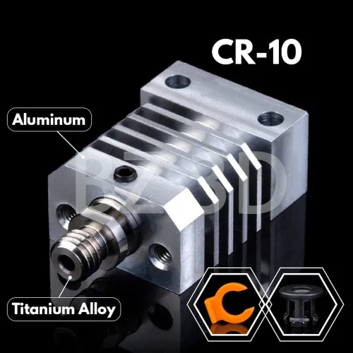 Vista 2 de Ender 3 Kit de actualización Hotend de metal, aleación de titanio, boquilla de latón MK8 de 0.016 in para impresora 3D Ender 3/V2/Pro/Max/Ender
