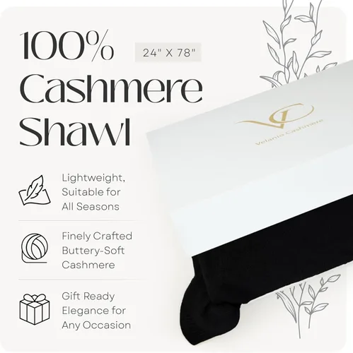 Vista 7 de Velanio Cashmere 100% cachemira tejido pashmina chal bufanda extra grande estola para mujeres viajes