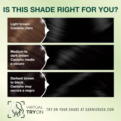 Vista 6 de Garnier Color de Cabello Nutrisse Crema Nutritiva, 10 Negro (Regaliz) Tinte Permanente para el Cabello, 1 Unidad (El Empaque Puede Variar)