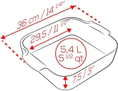 Vista 2 de Peugeot Appolia - Plato cuadrado para hornear (14.2 in, 14 pulgadas), color negro satinado