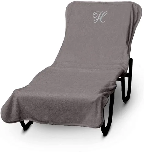 Vista 59 de Funda de lujo para tumbona de piscina con monograma de Hotel y Spa, bordado con letras en bloque - Extra absorbente 100% algodón turco - Rizo suave