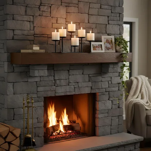 Vista 3 de Portavelas DIY para 6 velas de chimenea para velas sin llama o pilar de cera, soporte de exhibición de velas de rama negro mate para centros