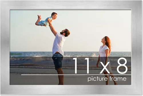 Vista 134 de Marco de madera de peltre plateado de 3 x 4 pulgadas, acrílico UV, respaldo de tablero de espuma y accesorios para colgar, marco de 3 x 4 pulgadas