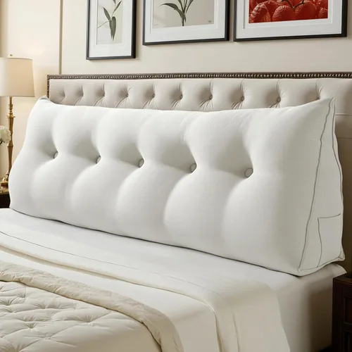 Vista 28 de WOWMAX Almohada ergonómica para cabecero para cama de tamaño matrimonial, almohadas tapizadas multifuncionales para cabecero, tableros portátiles