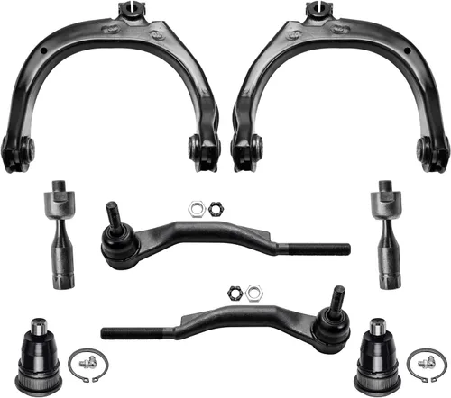 Vista 179 de Detroit Axle - Kit de ocho piezas - brazos de control de suspensión inferior delantero y trasero con juntas de bolas, extremos de barras