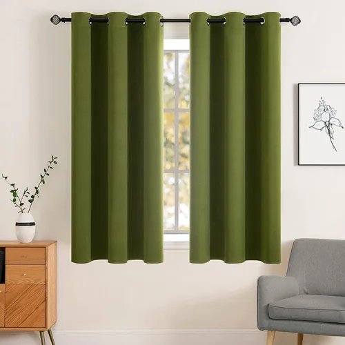 Vista 6 de MIULEE Cortinas para oscurecer la habitación, con aislamiento térmico y bloqueo de luz, juego de 2 paneles de cortina opaca para ventana, parte