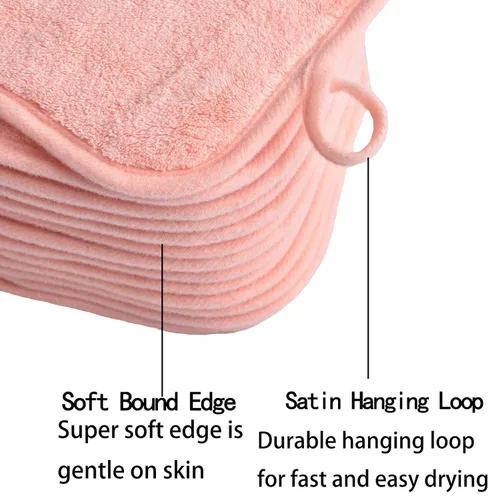 Vista 4 de Paños desmaquillantes para cara, ojos, labios, almohadillas reutilizables para quitar maquillaje de microfibra suave, paños de limpieza facial de 6