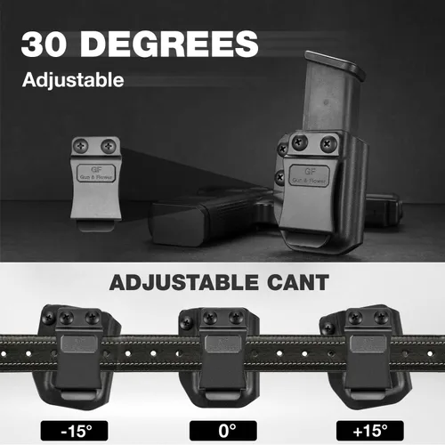 Vista 4 de Universal Magazine Holster for Glock, Sig Sauer, M&P, Springfield, 1911, Taurus – IWB/OWB Mag Carrier Fit 9mm/.40/.45ACP/.380 Double & Single