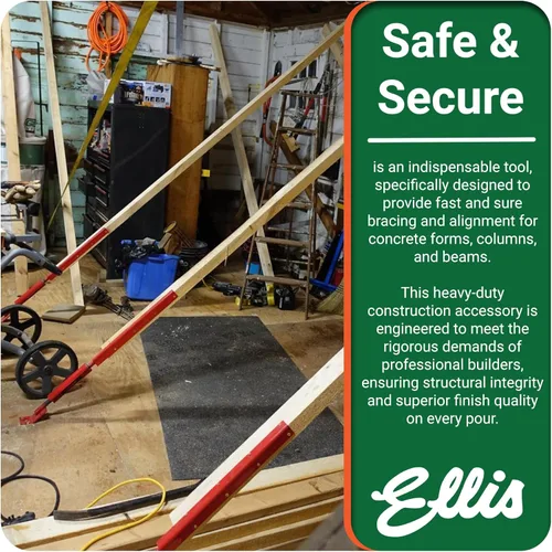 Vista 5 de Ellis Manufacturing Company Soporte de pared y columna de hormigón con placa doblada - Soporte de forma de hormigón - Tensor de tensor ajustable