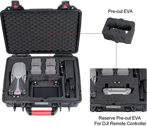 Vista 3 de Smatree Funda de transporte de 17.6L compatible con DJI Mavic 2 Pro/Mavic 2 Zoom con espuma precortada para DJI Smart Controller y control remoto