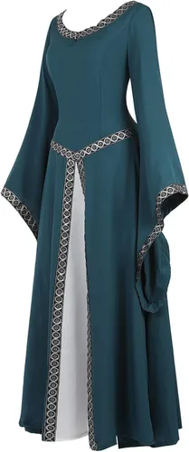 Vista 5 de Kranchungel - Vestidos renacentistas de estilo medievalirlandéscampesino para mujer disfraz de hada, para bailes