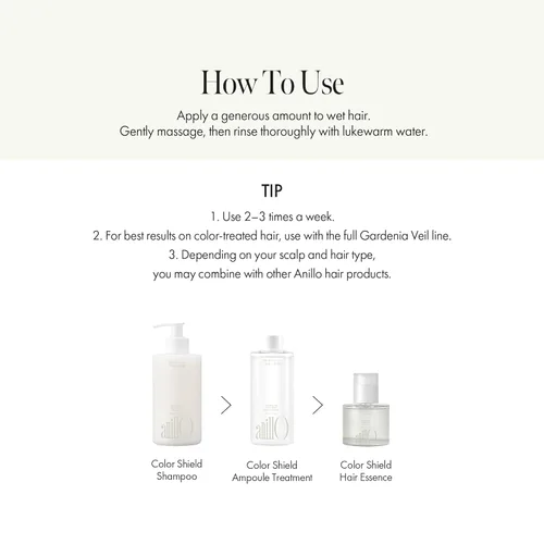 Vista 6 de ANILLO Gardenia Veil Color Shield Ampoule Treatment – Mascarilla para el cabello con aumento de brillo para cabello teñido – Complejo de proteína