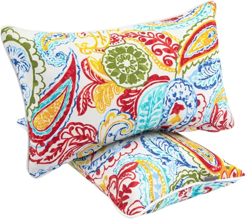 Vista 11 de Juego de 2 fundas de cojines decorativos impermeables para exteriores, decoración del hogar para muebles de jardín, patio, sillón, sofá, 18 x 18