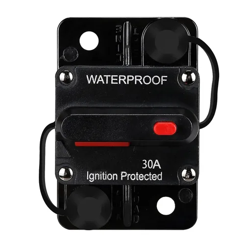 Vista 18 de Disyuntor de audio de 100 amperios, portafusibles de 12 V-24 V CC, interruptor de interruptor de 20 a 300 A, disyuntor en línea con botón