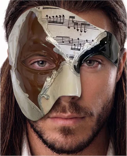 Vista 29 de Máscara de mascarada para hombre, máscara del fantasma de la ópera, máscara de baile de graduación, Mardi Gras, Haloween veneciano, media cara