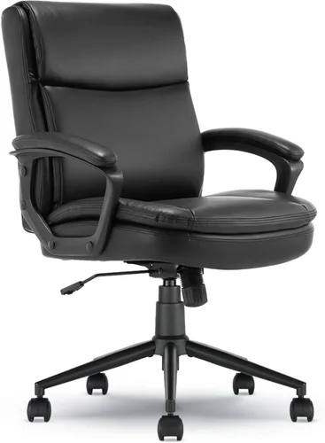 Click365 Transform 2.0 Silla de oficina ergonómica, silla de escritorio con respaldo medio con brazos acolchados, soporte lumbar, altura ajustable