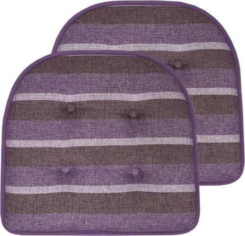 Vista 68 de Sweet Home Collection - Cojín de asiento de espuma viscoelástica y respaldo de caucho antideslizante con capitoné para silla, cojín en U, 17x16 Gris