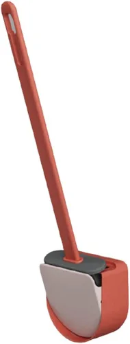 Vista 8 de Useful Silicone Toilet Brush and Holder，Creative Automatic Opening and Closing Toilet Bowl Brush，Long Handled Toilet Scrub Brush Hands-on