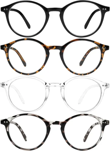 Vista 9 de Yogo Vision Blue Light Blocking Glasses Men Women Computer Anti Eyestrain Glasses Round Frame Blue Light Blocker Eyeglasses