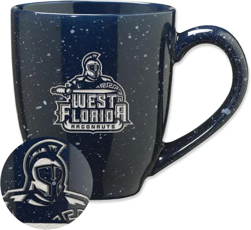 Vista 337 de Rico Industries NCAA Saint Joseph's (PA) Hawks Logo Principal Color Marrón 16 oz Logotipo del Equipo de Color Láser Grabado en Cerámica Moteada Taza