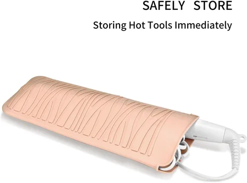 Vista 4 de Bolsa de viaje de silicona para alisador de cabello, plancha para prensar, rizador, plancha plana y herramientas de peinado