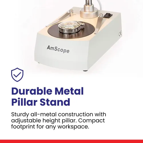 Vista 6 de AmScope Microscopio estéreo binocular delantero SE306R-PZ, oculares WF10x y WF20x, aumento 10X-80X, objetivos 2X y 4X, fuente de luz halógena