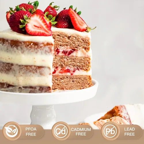 Vista 2 de HONGBAKE Moldes para pasteles de 6 pulgadas para hornear, juego de moldes redondos para pasteles de capas con 120 piezas de papel pergamino, molde