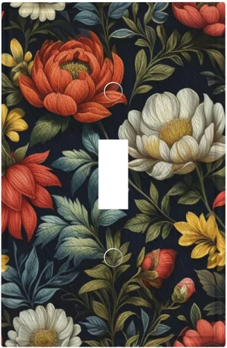 Vista 57 de Cubiertas Decorativas de Arte para Interruptores de Luz de Hojas de Otoño Placa de Pared de Palanca Individual Cubierta Decorativa para Interruptor