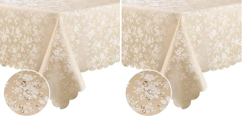 Vista 86 de Smiry Mantel Rectangular, Manteles de Vinilo Impermeables de Servicio Pesado, Cubierta de Mesa Limpiable y Lavable para Cocina y Comedor